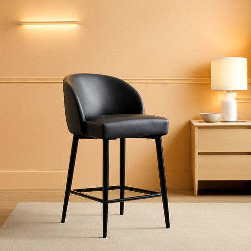 Counter Height Bar Stools Set of 3, 360° Swivel Upholstered Barstools with Backs and Metal Legs, 26" H Seat Height, Faux Leather in Grey