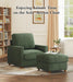 35.5In Corduroy Sofa Accent Chair, Tool-Free Setup Living Room Couch Accent Chairs, Reading Chair for Bedroom 22.5In Extra Deep Seats, Comfy Arm Chairs for Office, All-Wood Reading Nook Green