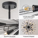 Black 33 Inch Sputnik Chandelier Contemporary Dining