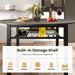 FortyInch Round Dining Table With StorageShelf Gray