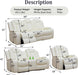 Power Recliner Sofa Set with LED Lights,Leather Reclining Sofa with USB Port/Wireless Charger/Storage Console/Cup Holder,Living Room Furniture Set for House/Home Theater(3 Piece Set,Creamy)
