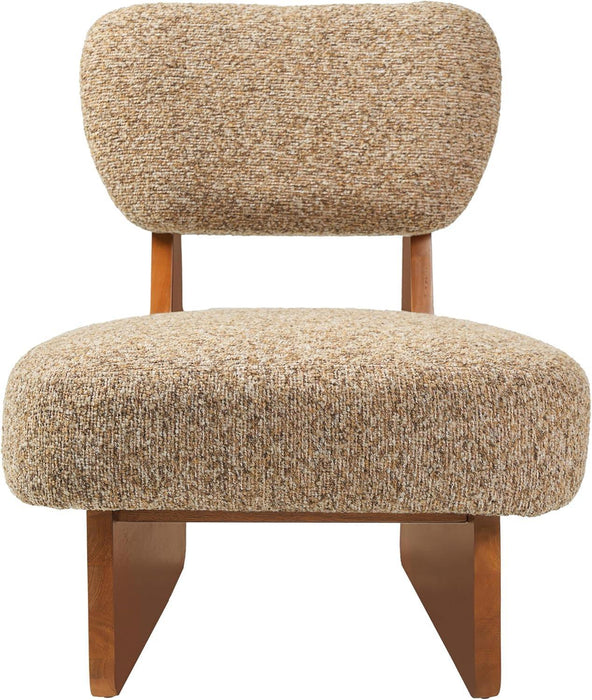 Low Profile Walnut Fabric Accent Chairs Collection
