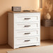 Farmhouse 4 Drawers Dresser for Bedroom Rustic Chest of Drawers with Natural Texture White Drawers Organizer for Living Room Hallway