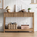 47" Console Table with Drawers, Fluted Narrow Entryway Table with Open Shelf, Farmhouse Sofa Table behind Couch for Hallway, Living Room, Brown