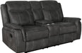 Charcoal Faux Leather Reclining Loveseat