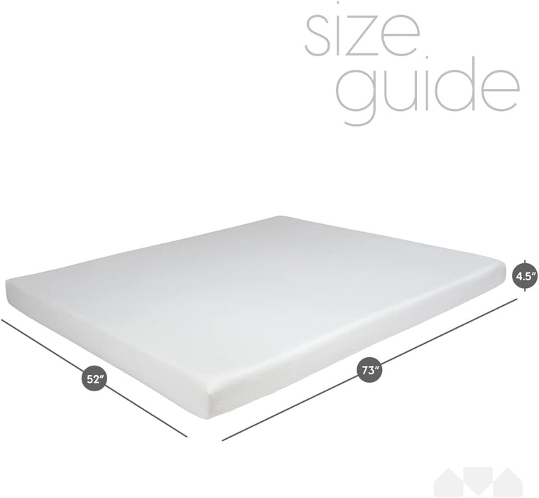 4.5 Inch Memory Foam Replacement Mattress with Breathable, Waterproof and Washable Cover for Full Size Sleeper Sofa and Couch Beds (Sofa Not Included) - Full