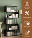 5-Tier Tall Bookshelf, S-Shaped Book Shelf Unit, Black