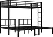 Twin over Twin over Twin Bunk Bed for 3 Kids, Heavy Duty Triple Bunk Bed with Guardrails and Ladder, Twin over Twin over Twin Triple Bunk for Kids, Teens, Black