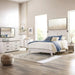 Signature Design by Ashley Shawburn Industrial Queen Crossbuck Panel Platform Bed with Metal Slats, Foundation or Box Spring Not Needed, Whitewash