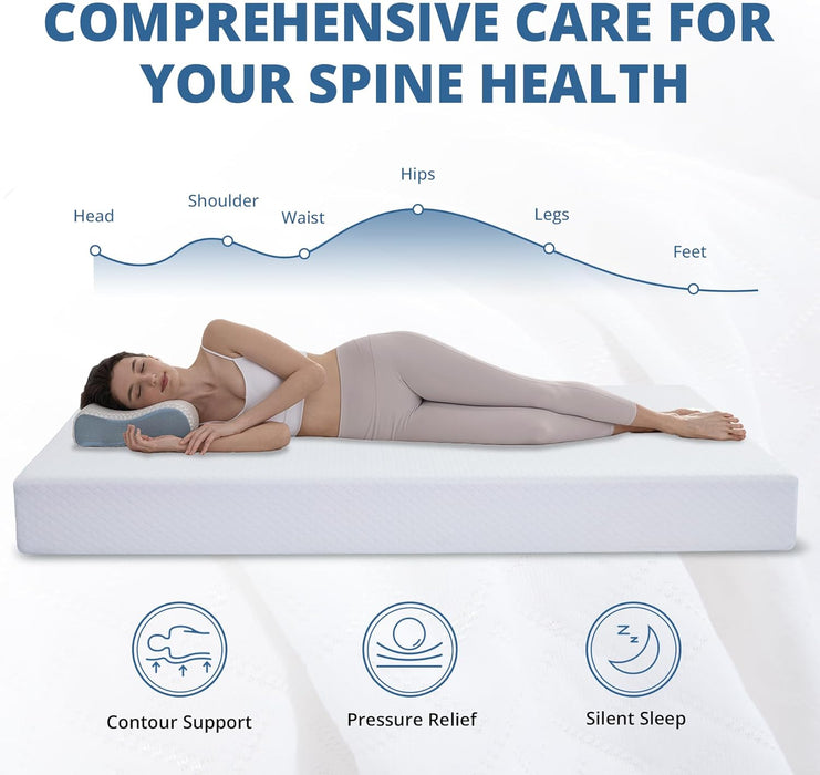 Full Size Mattress 6 Inch Green Tea Memory Foam Mattress for Cool Sleep & Pressure Relief, Certipur-Us Certified Medium Firm Mattresses in a Box, 54"×75"×6"