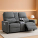 63" RV Loveseat Recliner Sofa, Double Reclining Couch with 2 Cup Holders and Storage Console, 2 Seater Recliner, Manual Reclining Home Theater Seating (Cotton Grey)