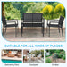 4 Piece Outdoor Conversation Set for Patio Lawn Poolside with Glass Coffee Table Tempered Glass Tabletop Waterproof Set Textile Modern Conversation Set