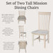Set of 2 Tall Mission Dining Chairs Solid Parawood Sturdy and Long-Lasting, 18.1"W X 22.05"D X 40.16"H, Unfinished