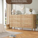 Rattan 9 Drawer Dressers for Bedroom, Tall Dresser with Deep Drawers, Large Chest of Drawers for Closet with Wide Top, Long Wooden Dresser for Living Room, Hallway, Kids Room, Natural