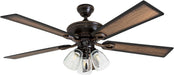Glenmont, 52 Inch Farmhouse LED Ceiling Fan with Light, Pull Chain, Three Mounting Options, Dual Finish Blades, Reversible Motor - 40278-01 (Oil-Rubbed Bronze)