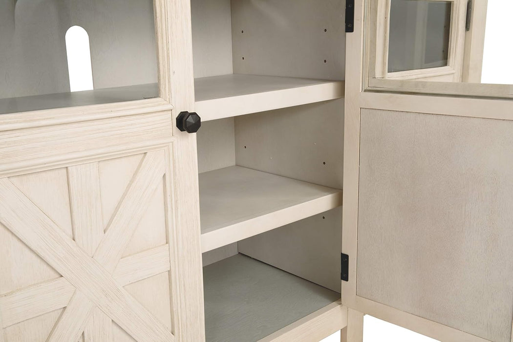 Bolanburg Extra Large TV Stand, Fits Tvs up to 72", 3 Cabinets, Adjustable Storage Shelves, 74.13", Whitewash & 2-Tone Finish