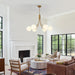 6-Light GoldGleam Sputnik Chandelier Milk White Shade