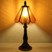Small Tiffany Style Table Lamp Orange Bark Stained Glass Lamp 14 Inch