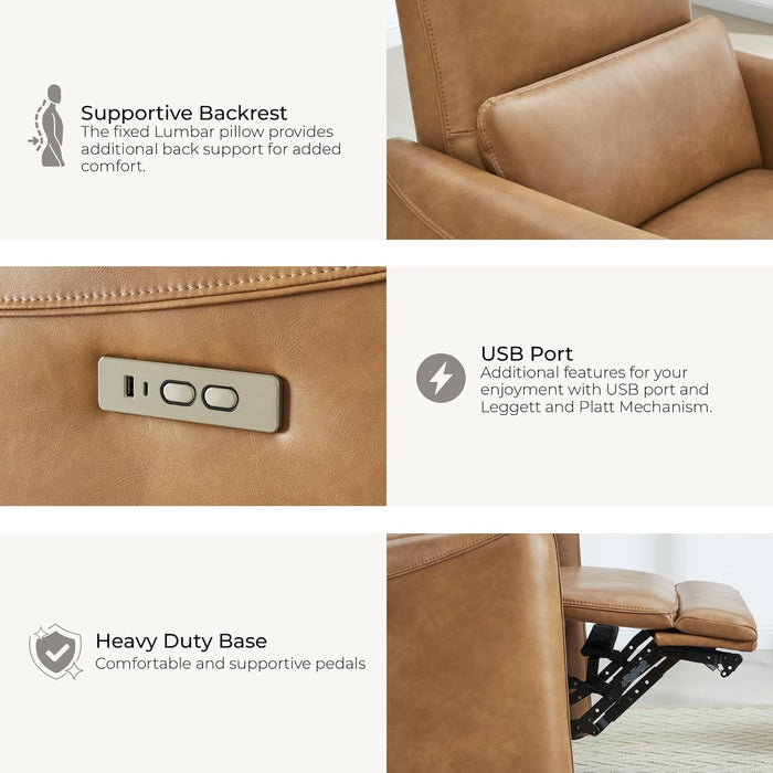 Power Swivel Recliner with Lumbar Support