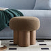 16.54''Mushroom Stool,Modern Fabric Ottoman Foot Rest,Teddy round Foot Stool with Three Legs under Desk,Small Stool for Living Room, Bedroom and Kitchen (Brown)