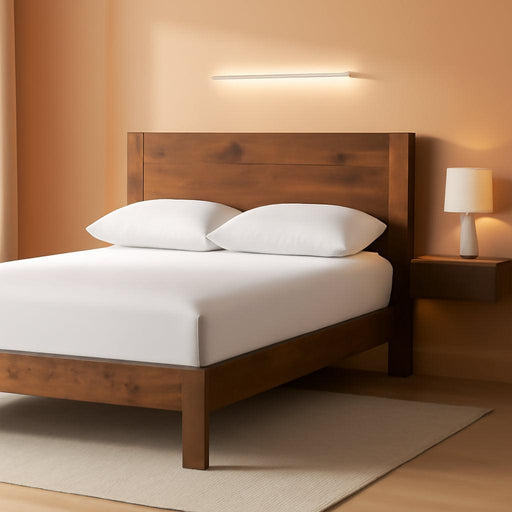 Tonja Wood Platform Bed Frame with Headboard, Mattress Foundation with Wood Slat Support, No Box Spring Needed, Easy Assembly, Queen