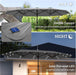 14.4Ft Large Patio Umbrella with 36 Solar LED Lights, Double Sided Outdoor Umbrella with Base Included