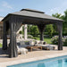 12x10 Outdoor Gazebo Dark Gray Weatherproof UVResistant