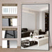 72"X44" Oversized Black Full Length Mirror, Floor Standing or Wall Mounted with Hanging Kit, Shatterproof Tempered Glass Mirror for Living Room, Bedroom, Dressing Room, Gym