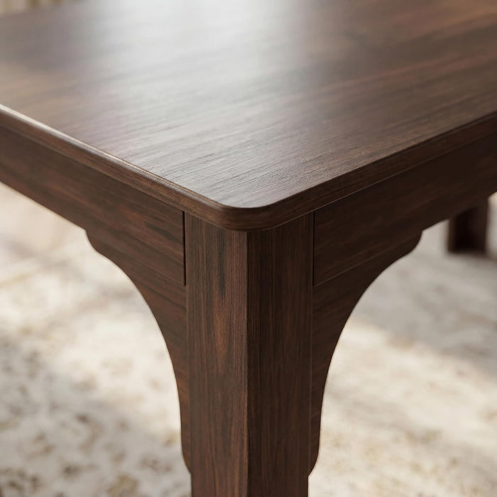 Farmhouse Dining Table for 6-8 People, 68.9" Rustic Kitchen Table with 6 Drawers, Long Rectangle Dinner Table with Wood Grain for Dining Room, Brown