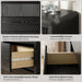 Black Fluted 8 Drawer Dresser for Bedroom, Curved Edge, 50" Wide