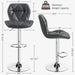 Grey Bar Stools Set of 2, PU Leather Bar Chairs with Backrest, Height Adjustable Swivel Island Stools for Bar, Kitchen Counter, Grey