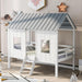 Twin Size White Loft Bed With Windows