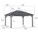 SUNJOY 13 Ft. X 15 Ft. Cedar Framed Gazebo with Black Steel and Polycarbonate Hip Roof Hardtop