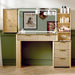 51Inch Oak Vanity Desk With IndustrialLEDLighting System