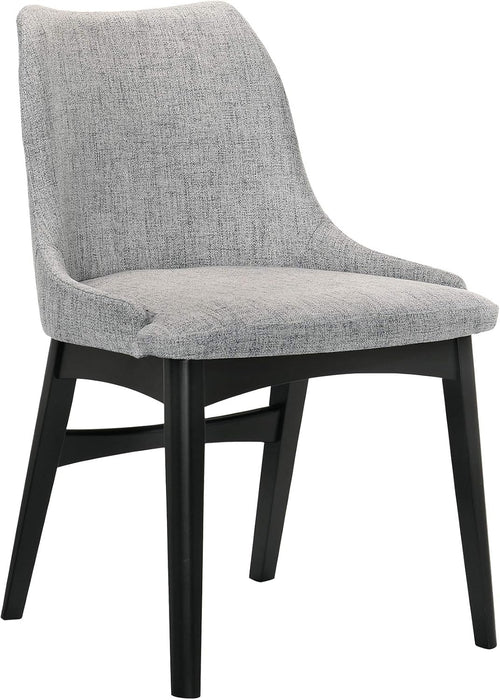 Azalea Fabric Wood Dining Side Chairs-Set of 2, 19" SH, Gray/Black