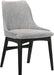 Azalea Fabric Wood Dining Side Chairs-Set of 2, 19" SH, Gray/Black