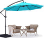 10FT Cantilever Umbrella with Base and Weights Bag, Turquoise