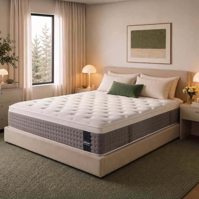 Queen Size Mattress 12 Inches Medium Firm Hybrid, Undisturbed Sleep