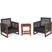 3 Pieces Acacia Wood Patio Furniture Set with Coffee Table