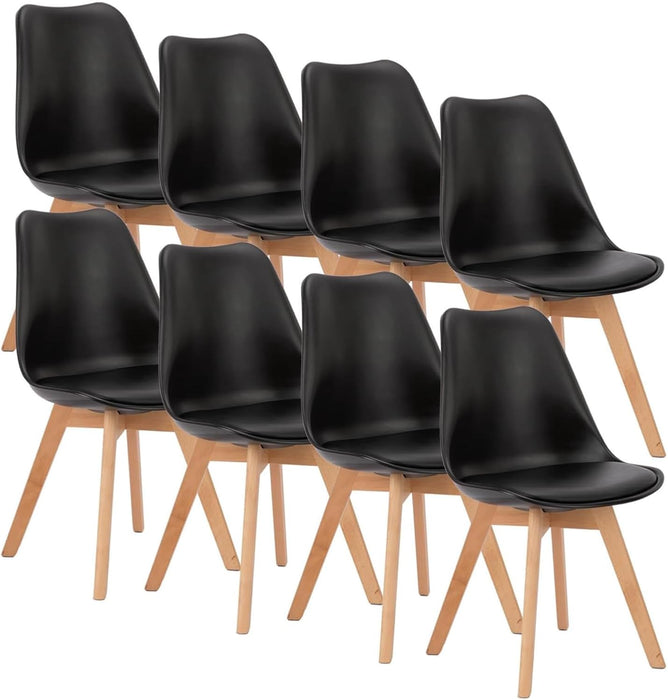 Dining Chairs Set of 8, PU Leather Accent Chairs for Living Room
