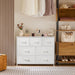 Elegant White Dresser With Seven Drawers Executive