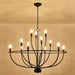 Black 36Inch 12Light Chandelier For Entryway Hallway