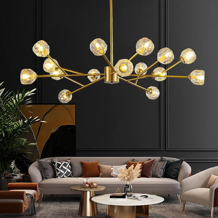 39”Gold Chandeliers for Dining Room 15-Light Sputnik Chandelier