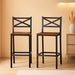Bar Stools, Set of 2 Bar Chairs with Backrest and Footrest, 26" Tall Counter Bar Stools, Kitchen Breakfast Bar Chairs, Easy Assembly, for Dining Room, Rustic Brown BAHR0901N1
