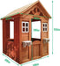 Outdoor Playhouse, Wooden Kids Playhouse for Kids 3-8, Kids Outdoor Playhouse with Front Door, Windows, Flowerpot Holder & Side