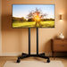 Rolling TV Stand, Mobile TV Stand with Wheels for 32-70 Inch Tvs, Height Adjustable Mobile TV Cart with -15° to +5° Tilt, Outdoor TV Stand for 4K TV Max VESA 400X400Mm up to 88Lbs, PGTVMC14
