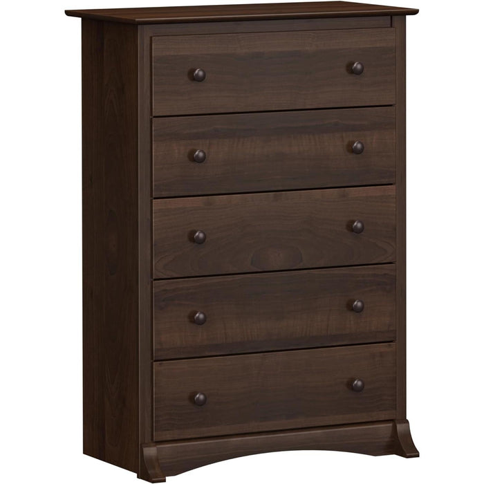 Espresso 5-Drawer Chest with Wide Top