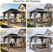 10X12Ft Hardtop Outdoor Gazebo Curtain Netting SandBeige