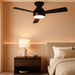 42 Inch Flush Mount Ceiling Fan with Light, Quiet DC Motor, 3CCT Dimmable LED, Low Profile for Bedroom Home Office (Matte Black)