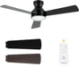 42 Inch Flush Mount Ceiling Fan with Light, Quiet DC Motor, 3CCT Dimmable LED, Low Profile for Bedroom Home Office (Matte Black)